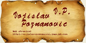 Vojislav Poznanović vizit kartica
